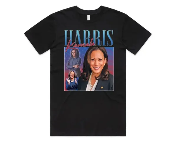 Kamala Harris Homage T-shirt Tee Top US President Election Campaign 2024 Retro 90's Vintage