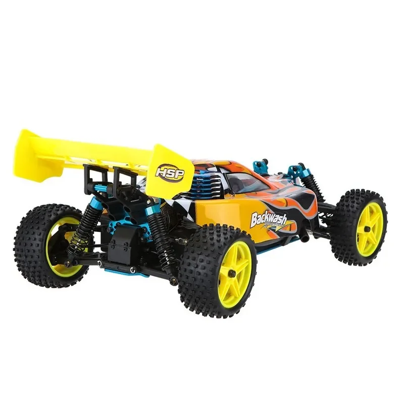 Yellow and black off-road RC car.