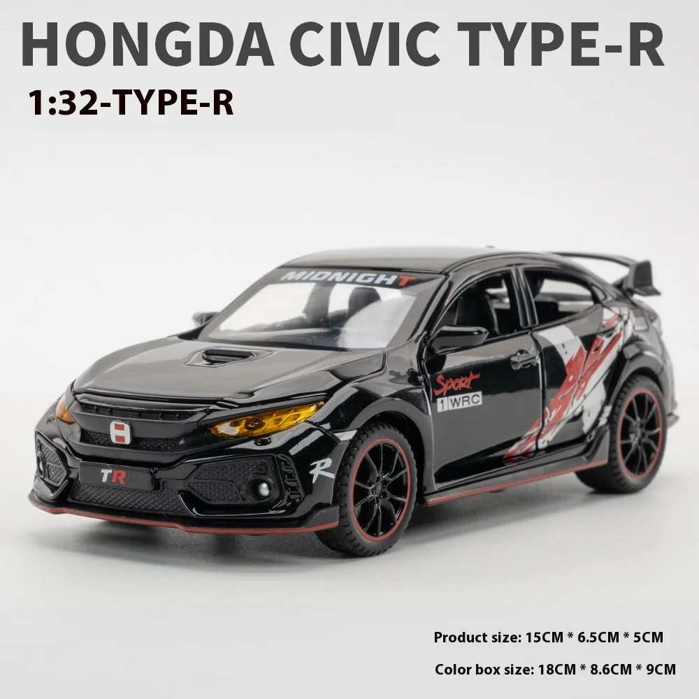 Black Honda Civic Type R toy car.