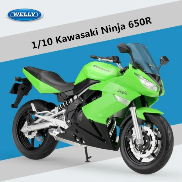 WELLY 1:10 Kawasaki Ninja 650R Alloy Motorcycle Model Diecast Metal Street Racing Motorcycle Model Collection Childrens Toy Gift - Image 3