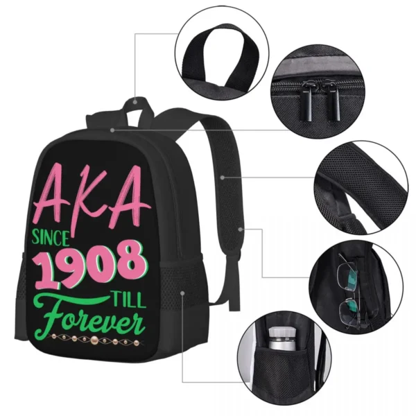 Alpha Sorority Kappa Alpha AKA Travel Laptop Backpack, Business College School Computer Bag Gift for Men & Women - Image 3