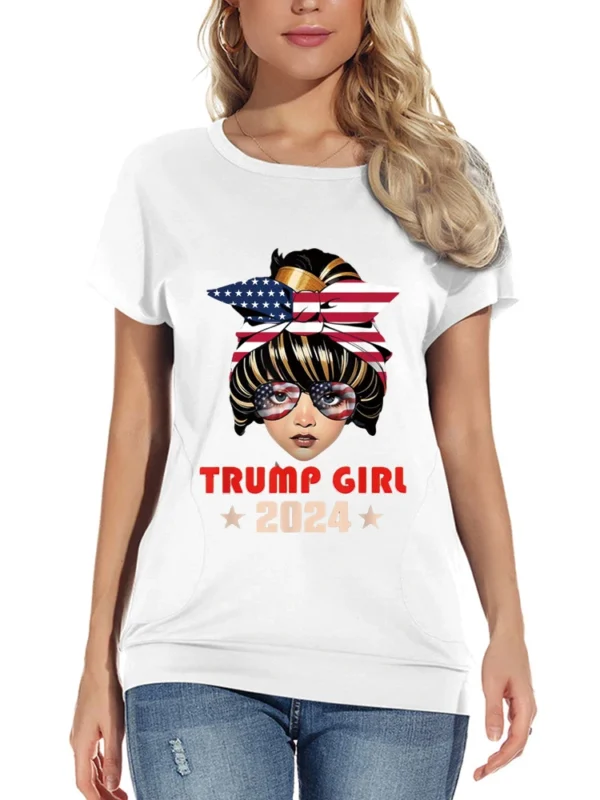 4th Of July Trump 45 47 Trump Girl 2024 T-Shirt Fun cute tops for teen graphic tees women t-shirts t shirts for women - Image 4