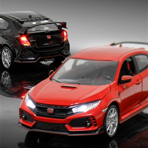 1:24 HONDA CIVIC TYPE R Alloy Sports Car Model Diecast & Toy Vehicle Metal Racing Car Model Sound and Light Collection Kids Gift - Image 2