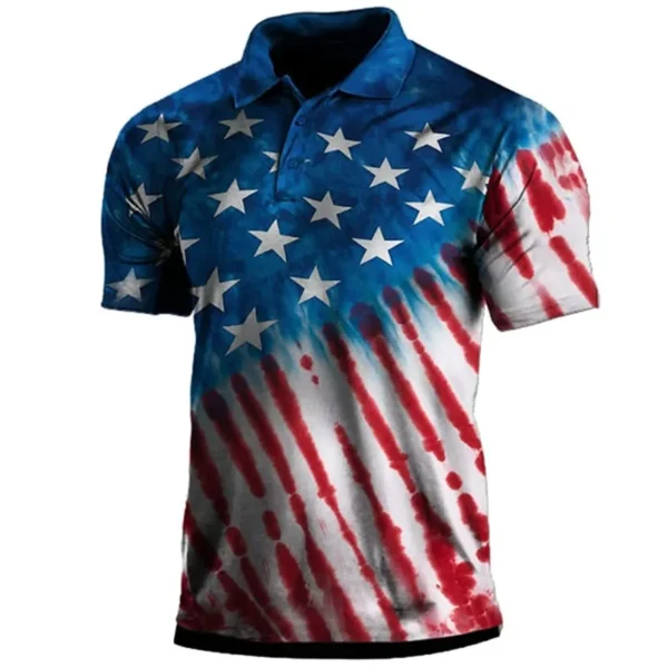 Vintage American Eagle USA Flag Print Polo Shirt For Men Summer Casual Shirts Lapel Short Sleeve Tees Homme Sweatshirt Clothing - Image 4