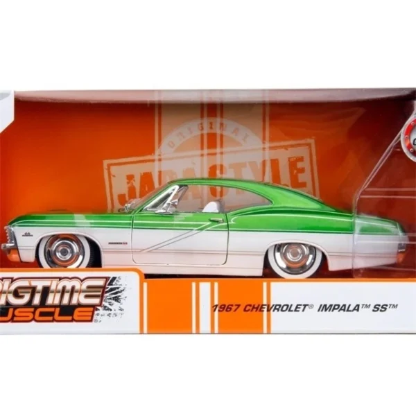 Green and white 1967 Chevrolet Impala SS.