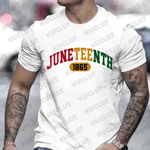 Juneteenth Mens T-Shirt Black Lives Matter T Shirts for Men Summer Streetwear Fashion Casual Shirt Freeish Since 1865 T-Shirts - Image 5