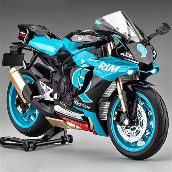 1:12 YZF-R1M Alloy Racing Motorcycle Model Diecast Street Cross-Country Motorcycle Model Simulation Sound and Light Kid Toy Gift - Image 3