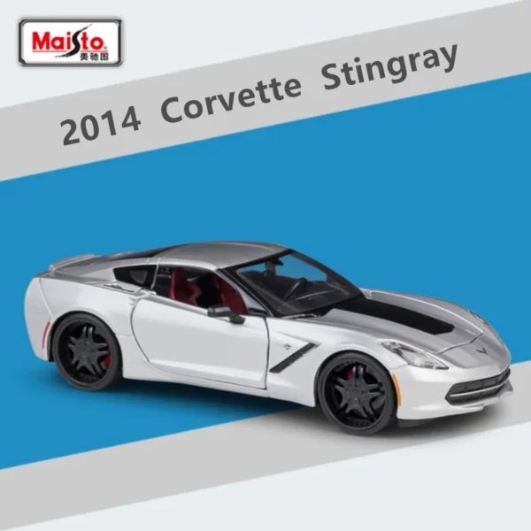 Silver 2014 Corvette Stingray toy car.