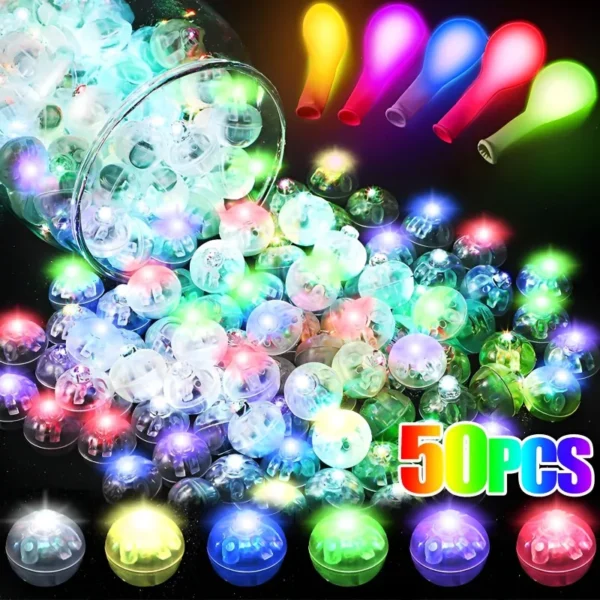 10-50pcs Round Balloon Lights LED Flash Colorful Luminous Lamps Mini Tumbler Ball Light For Christmas Wedding Party Decoration