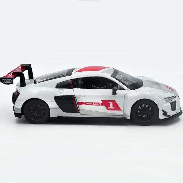 White Audi R8 race car toy.