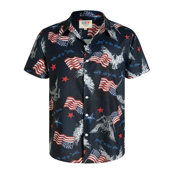 America Flag Graphic Shirts for Men Clothing 3D Printed Hawaiian Beach Shirts Short Sleeve y2k Tops Vintage Clothes Lapel Blouse - Image 4