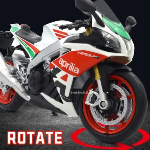 1/12 Aprilia RSV4 Alloy Motorcycle Model Toy Diecast with Shock Absorbers Model Motorcycle Collection Boys Toy Gifts Decoration - Image 3