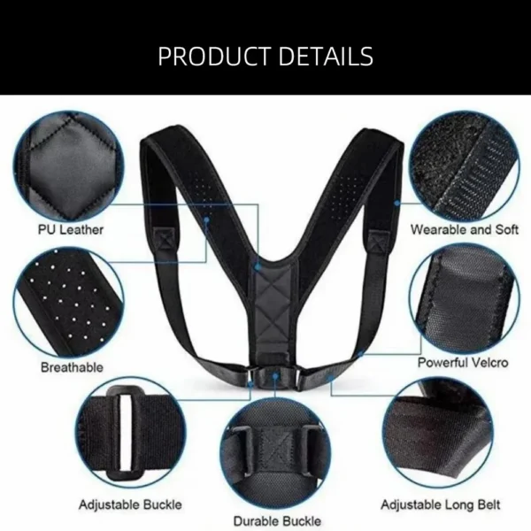 Back Posture Correction Belt Hunchback Prevention Correction of Sitting Posture Unisex Breathable Body Shaping - Image 4