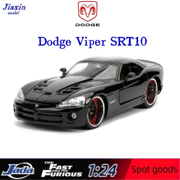 Black Dodge Viper SRT10 diecast model car.