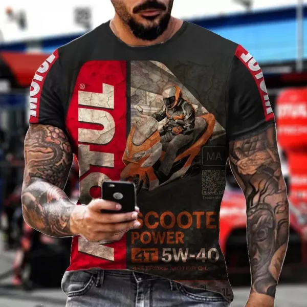 Classic Retro Motorcycle Tough Guy Style Summer Men's T-Shirt 3d Printed Street Trend Short-Sleeved Casual Fashion O-Collar Top - Image 6