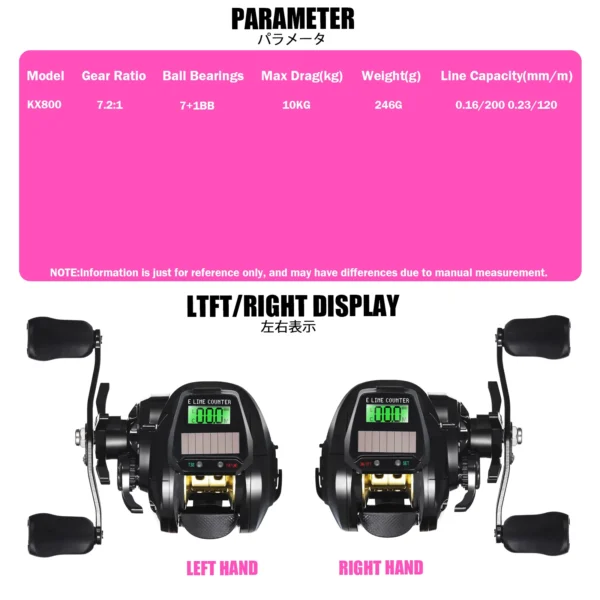 New Electronic Baitcasting Fishing Reel Led Screen USB And Solar Charging 7.2:1 Sea Saltwater Waterproof Cast Drum Wheel Casting - Image 6