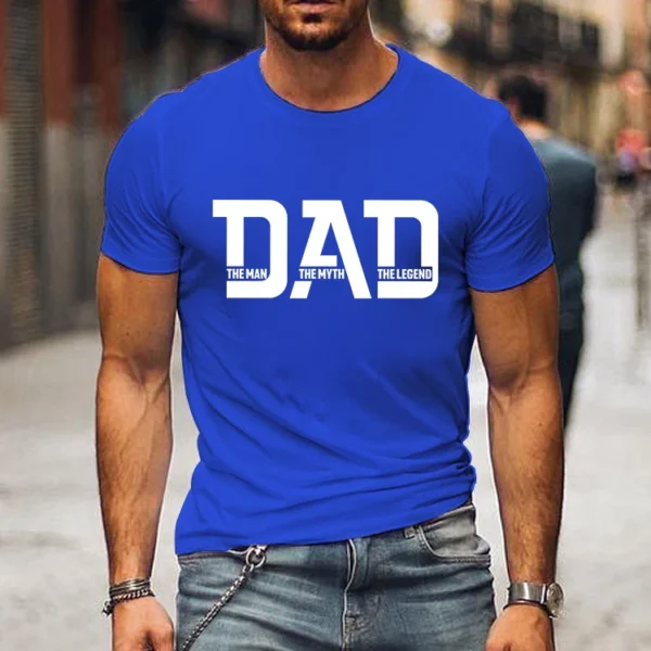 Loose Men T-shirts Summer Dad Print T Shirt Luminous Design Street Tshirts Short Sleeve Top Tee Daddy Men's Tee Shirts Clothing - Image 3