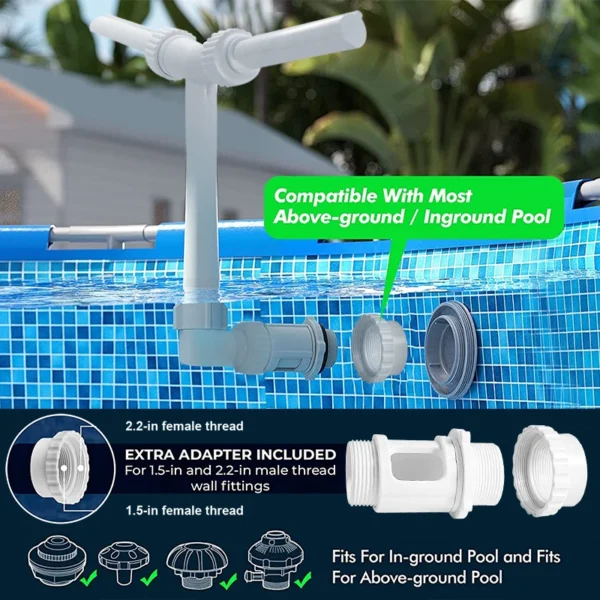 Pool Fountain Dual Spray,Swimming Pool Waterfall Fountain,Adjustable Waterfall Pool Sprinkler,For Cooling & Relaxation Spa Decor - Image 2