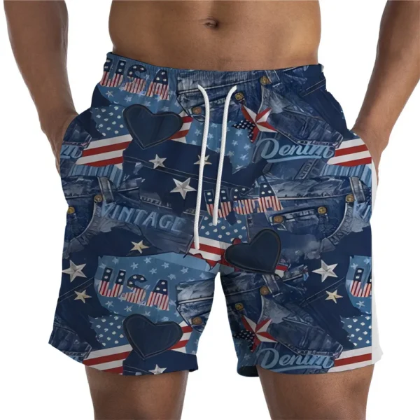 Men's Swimwear Shorts American Flag 3D printed Surfing Board Short Kids Beach Shorts Men Trunks Masculina Swimsuit Sports Briefs - Image 3