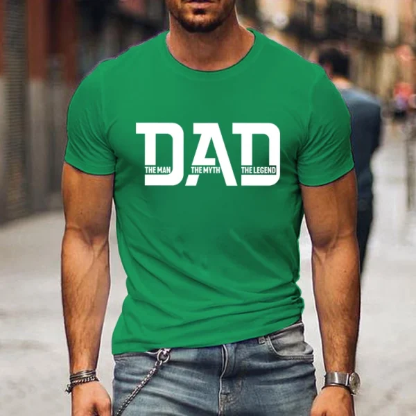 Loose Men T-shirts Summer Dad Print T Shirt Luminous Design Street Tshirts Short Sleeve Top Tee Daddy Men's Tee Shirts Clothing - Image 5