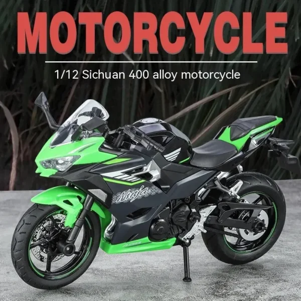 1:12 Kawasaki Motorcycle Die-cast Model - Sound & Light Effects - Authentic Details - Fun for Kids & Motorcycle Lovers