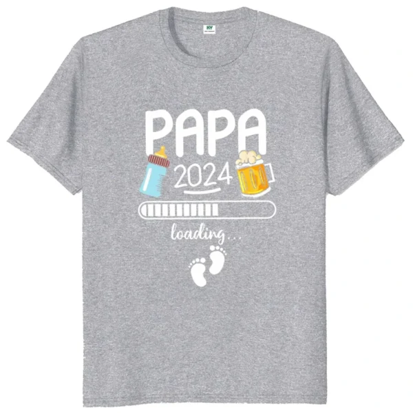 Papa 2024 2025 T Shirt Funny Future Dad Beer Lovers Gift Tee Tops 100% Cotton Unisex O-neck Oversized T-shirts EU Size - Image 3