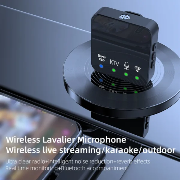 Wireless Lavalier Microphone Portable Audio Video Recording Mini Mic for iPhone Android Phone Outdoor Live Broadcast K Song Mic - Image 6