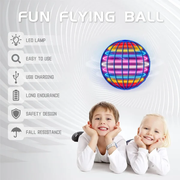 Flying Ball Children's Hand Controlled Color LED Cosmic Globe 360 ° Rotating Suspension Ball Suitable for Indoor and OutdoorToys - Image 5