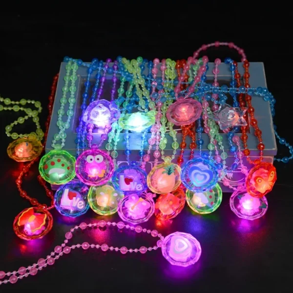 12-96Pcs LED Light Up Cartoon Necklace Kids Birthday Party Wedding Guest Gift Souvenir Christmas Carnival Reward Pack Party Gift - Image 3