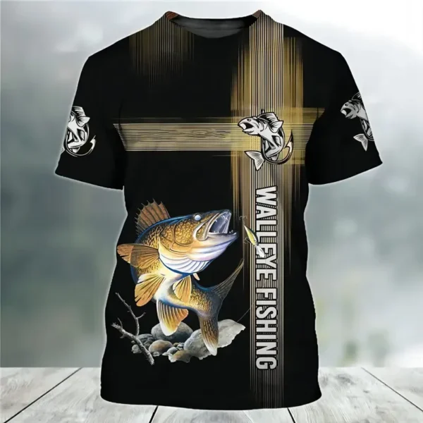 3d Men's T-Shirt Summer Outdoor Sea Fish Casual Fishing Clothing Fashion Trend Oversized Short Sleeve Top High Quality T-Shirt - Image 2