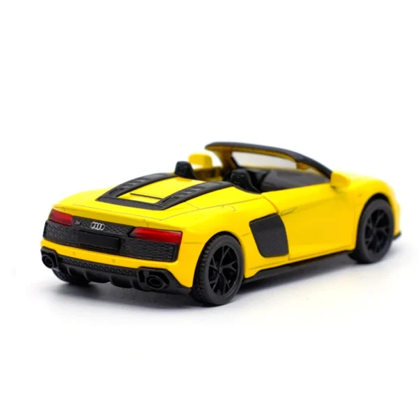 Yellow Audi R8 Spyder toy car.