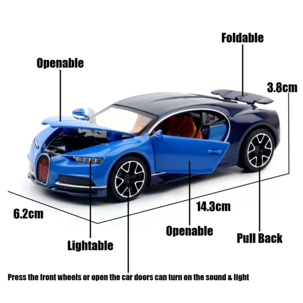 Blue toy car with light and sound