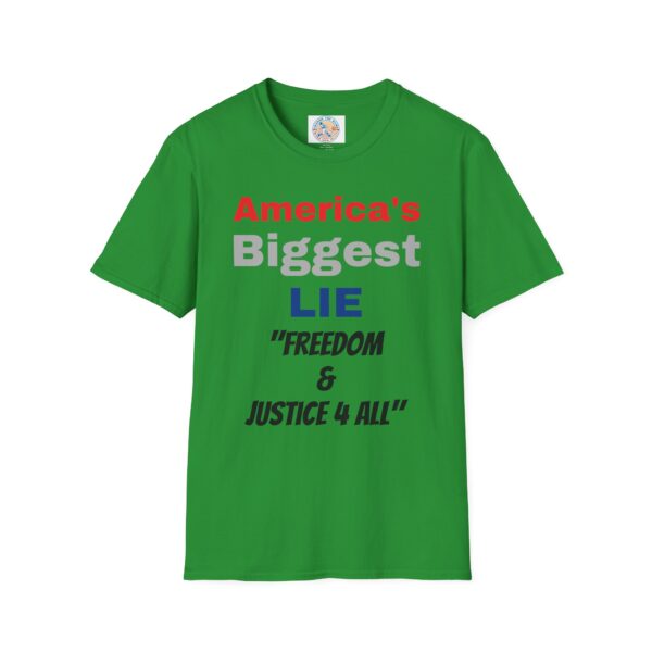 'America's Biggest Lie' Freedom & Justice 4 All T-Shirt - Image 21