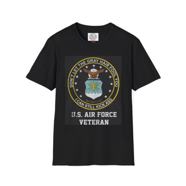 U.S. Air Force Veteran T-Shirt - Don't Let the Gray Hair Fool You, I Can Still Kick Ass - Image 9