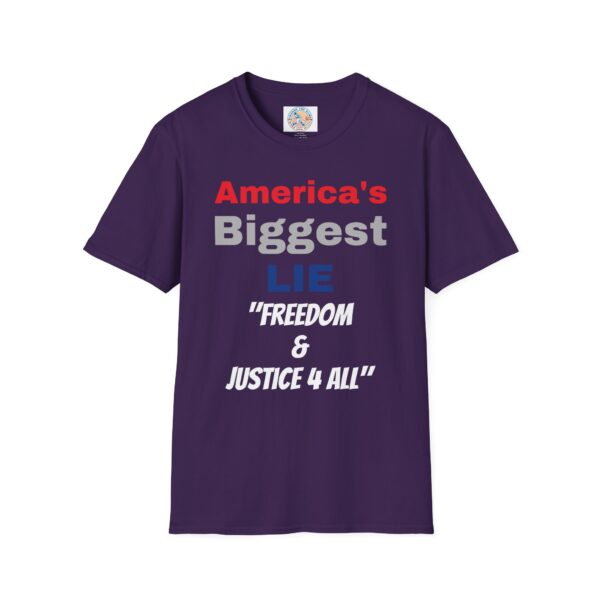 'America's Biggest Lie' Freedom & Justice 4 All T-Shirt - Image 37