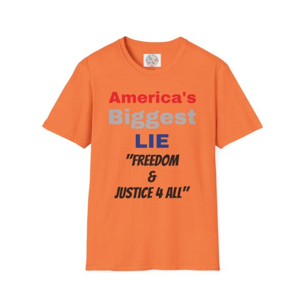 'America's Biggest Lie' Freedom & Justice 4 All T-Shirt - Image 5