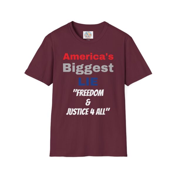 'America's Biggest Lie' Freedom & Justice 4 All T-Shirt - Image 13